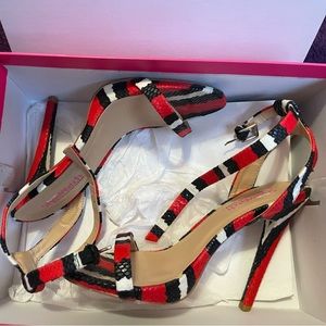 JustFab Snake Skin Heeled Sandal